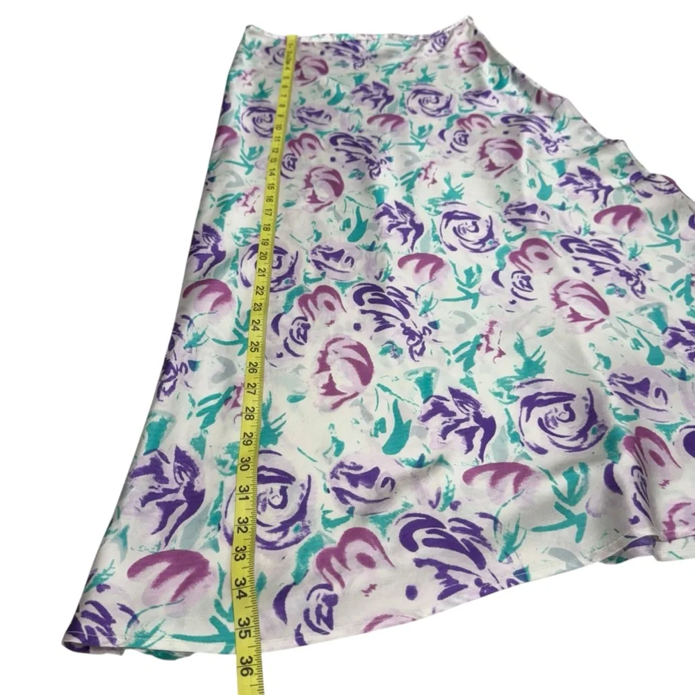 Rixo Kelly Floral Midi Skirt Size S Silk Blend A-Line Fairy Romantic Preppy - Picture 10 of 10